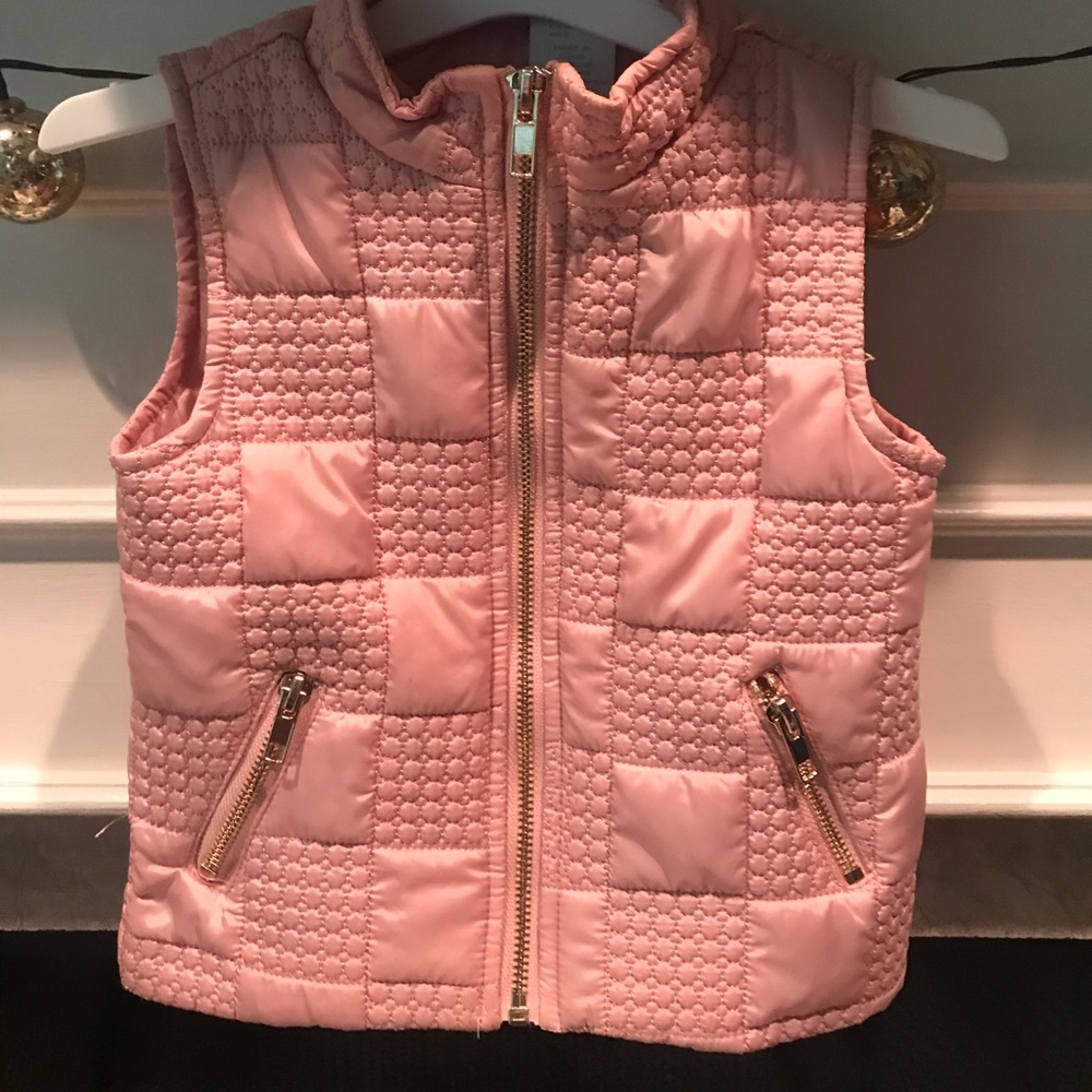 Girls blush zip up vest